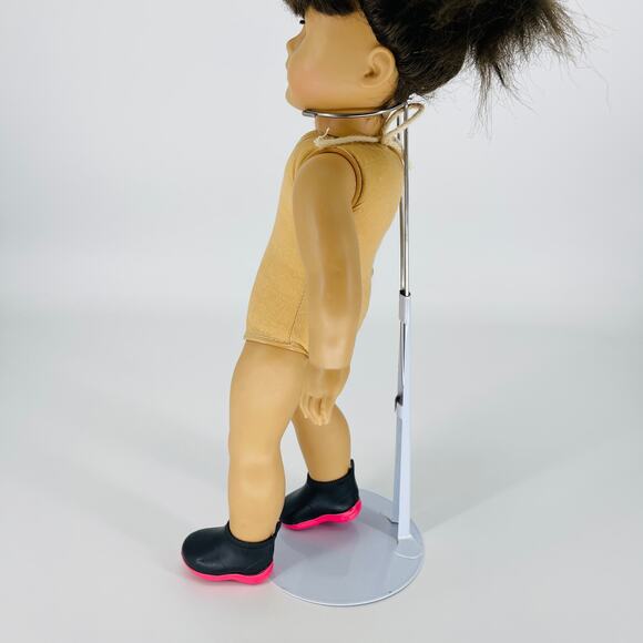 OG Black Short Ankle Height Rubber Booties Hot Pink Soles for 18 Inch Dolls GUC - Picture 14 of 14